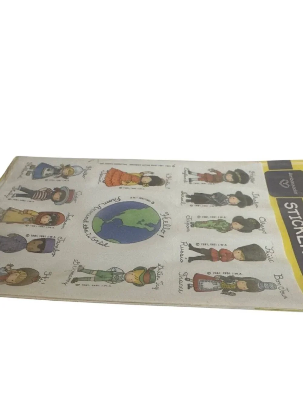 Vintage Hallmark Joan Walsh Anglund Hello Around the World Stickers New